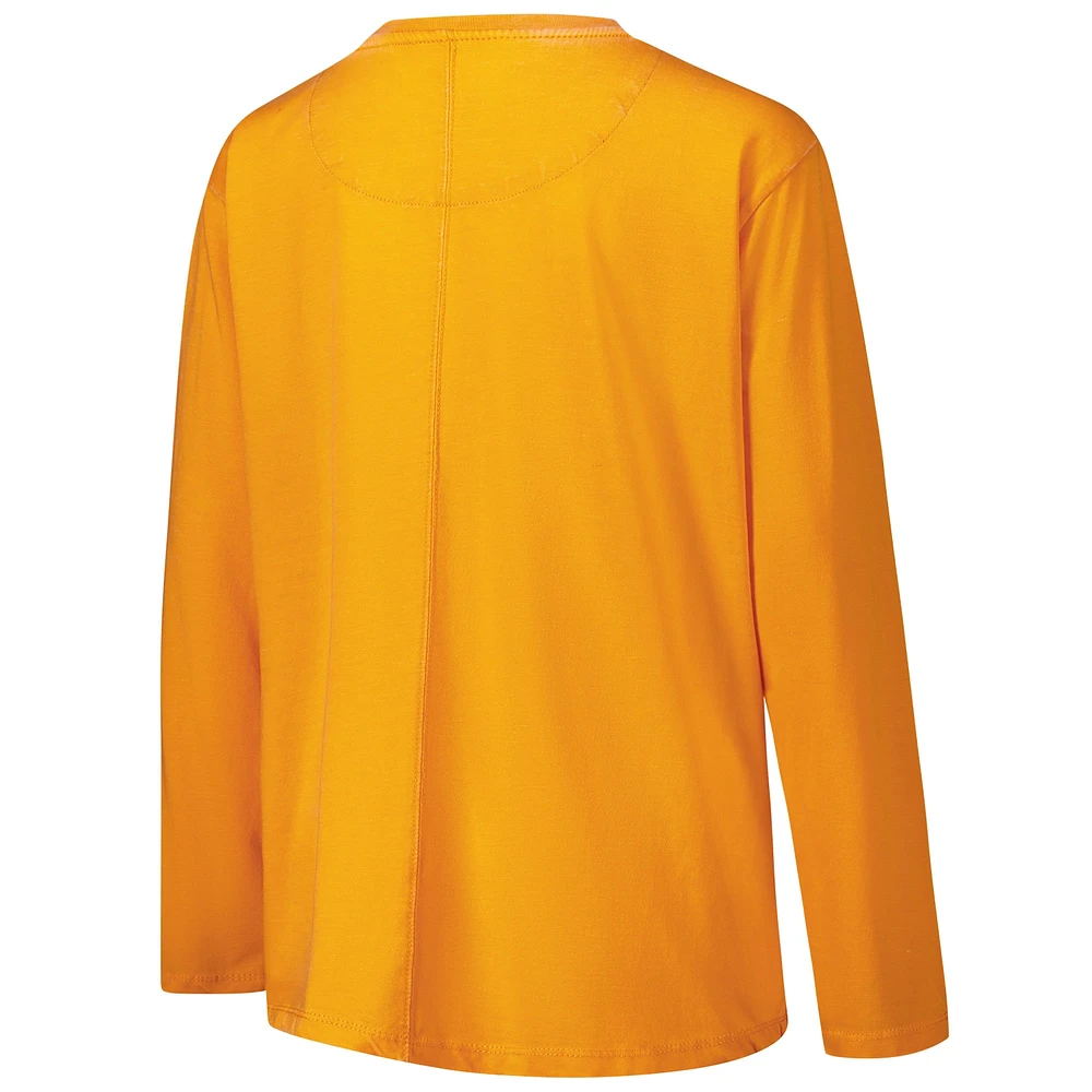Women's Pressbox Tennessee Orange Volunteers Chandler Olive Leaf Arch Long Sleeve T-Shirt