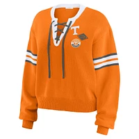 Women's WEAR by Erin Andrews Tennessee Orange Volunteers Lace-Up Pullover Sweater