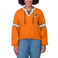 Women's WEAR by Erin Andrews Tennessee Orange Volunteers Lace-Up Pullover Sweater