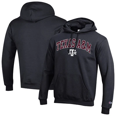 Sweat à capuche noir Champion Texas A&M Aggies avec logo Arch Over pour homme
