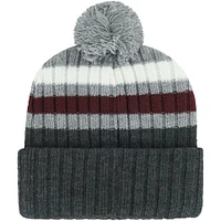Men's '47 Charcoal Texas A&M Aggies Stack Striped Cuffed Knit Hat with Pom