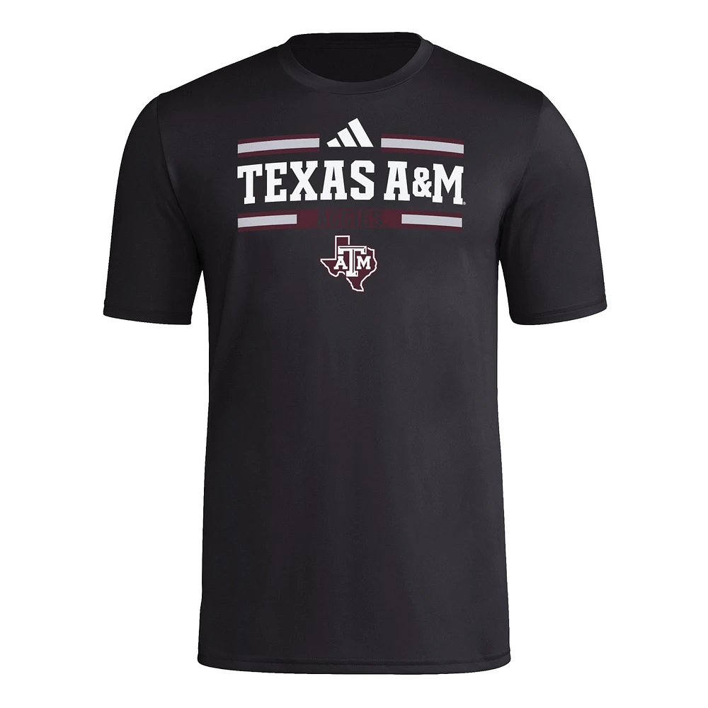 Men's adidas  Black Texas A&M Aggies Sideline Strategy Pregame T-Shirt