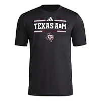 Men's adidas  Black Texas A&M Aggies Sideline Strategy Pregame T-Shirt