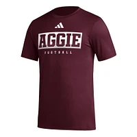 Men's adidas Maroon Texas A&M Aggies Football Practice AEROREADY Pregame T-Shirt