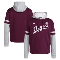 Men's adidas  Maroon Texas A&M Aggies Pullover Baseball Jersey Hoodie