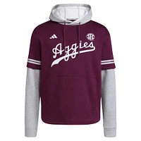 Men's adidas  Maroon Texas A&M Aggies Pullover Baseball Jersey Hoodie