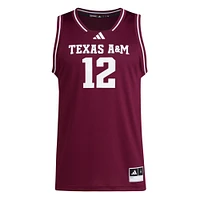 Men's adidas #12 Maroon Texas A&M Aggies Replica Swingman Jersey