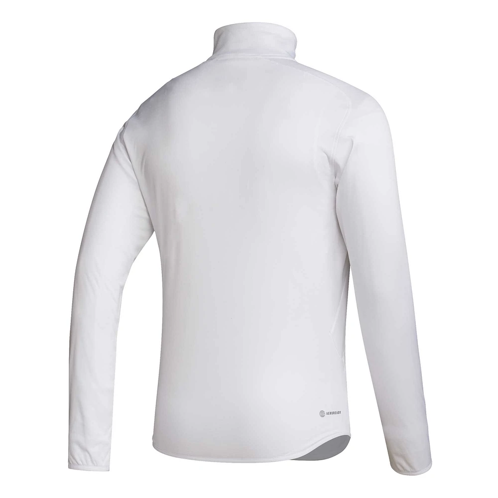 Men's adidas White Texas A&M Aggies 2023 Sideline AEROREADY Half-Zip Top