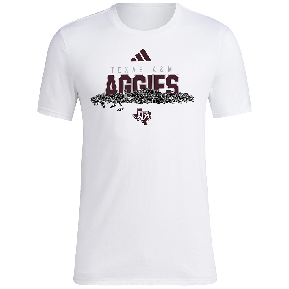 Men's adidas White Texas A&M Aggies Baseball Sunflower Seeds T-Shirt