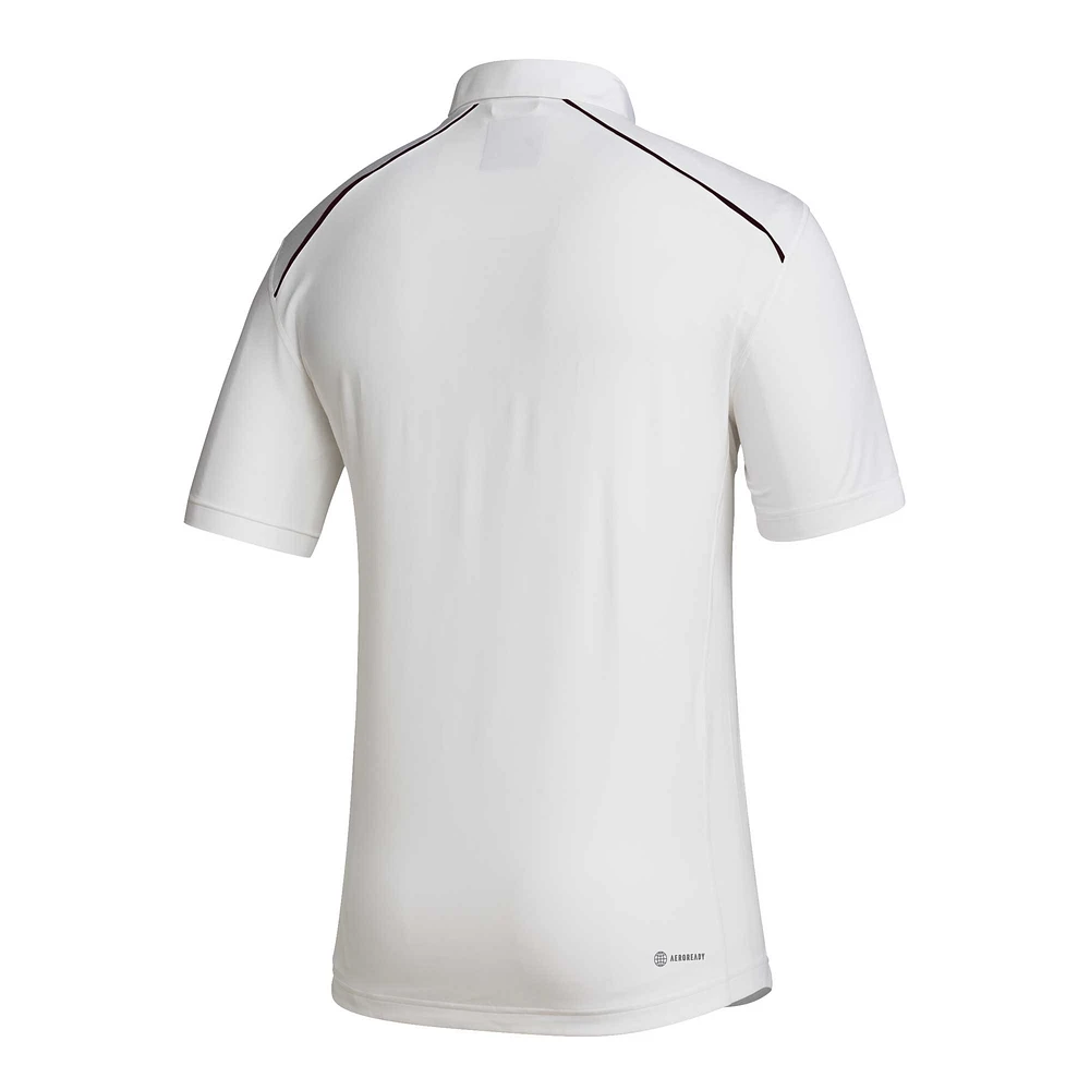 Men's adidas White Texas A&M Aggies Coaches AEROREADY Polo