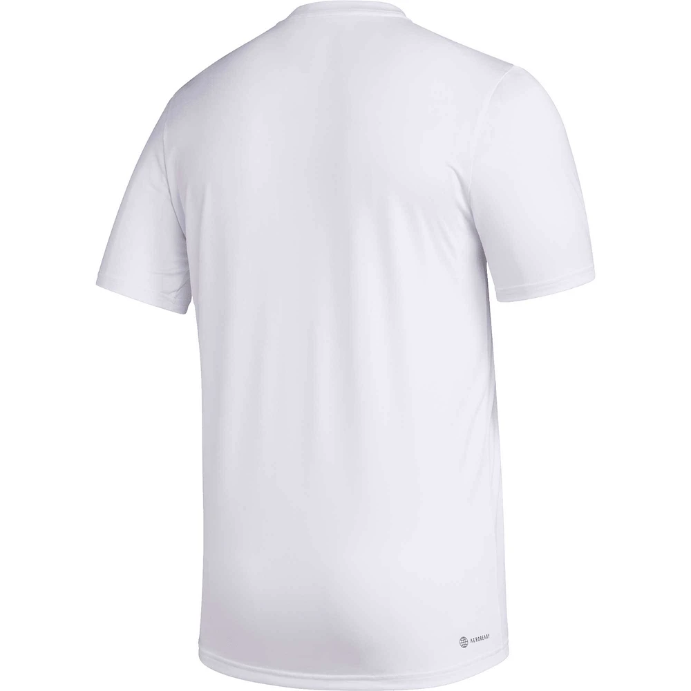 Men's adidas White Texas A&M Aggies Military Appreciation Pregame AEROREADY T-Shirt