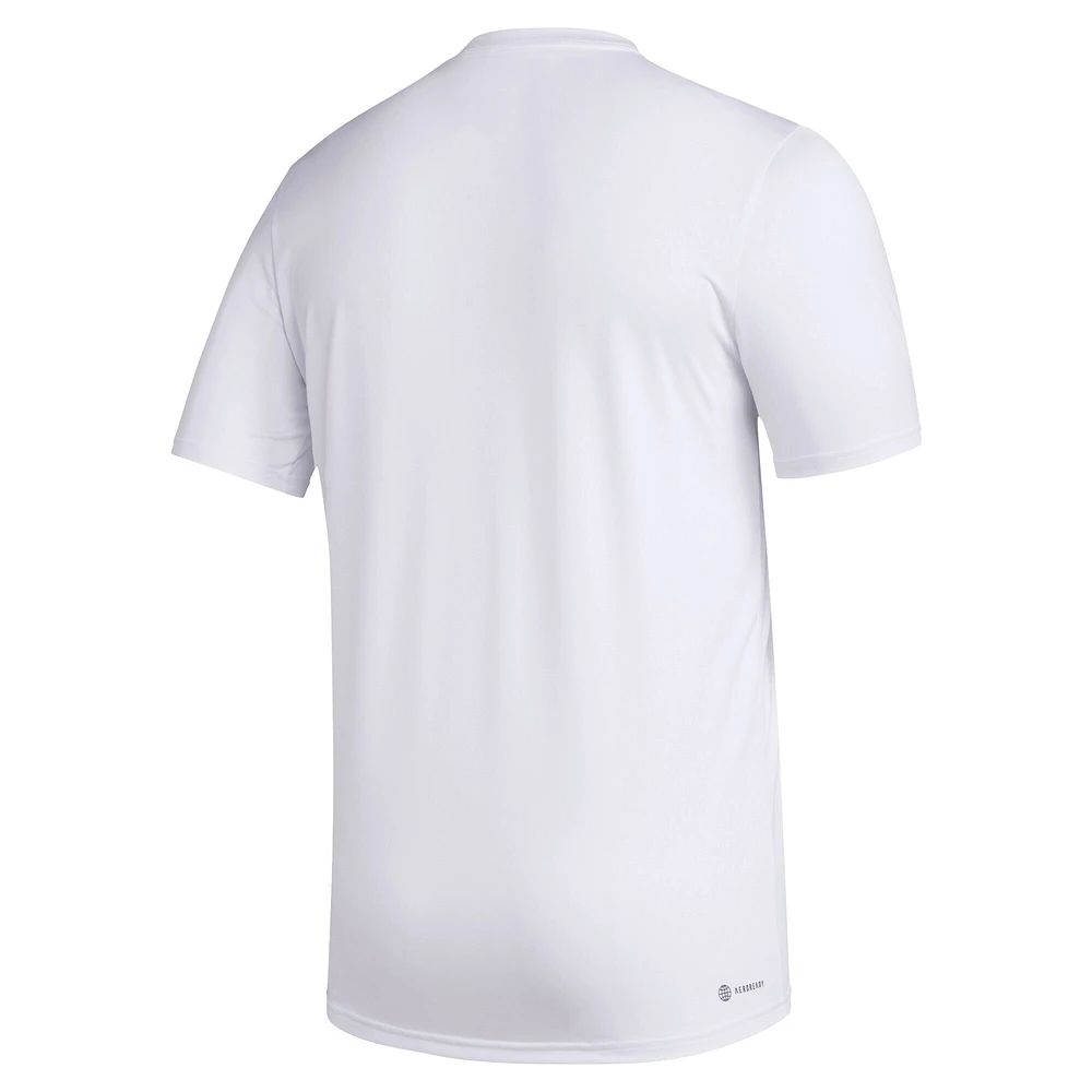 Men's adidas White Texas A&M Aggies Primary Locker Logo Pre-Game AEROREADY T-Shirt