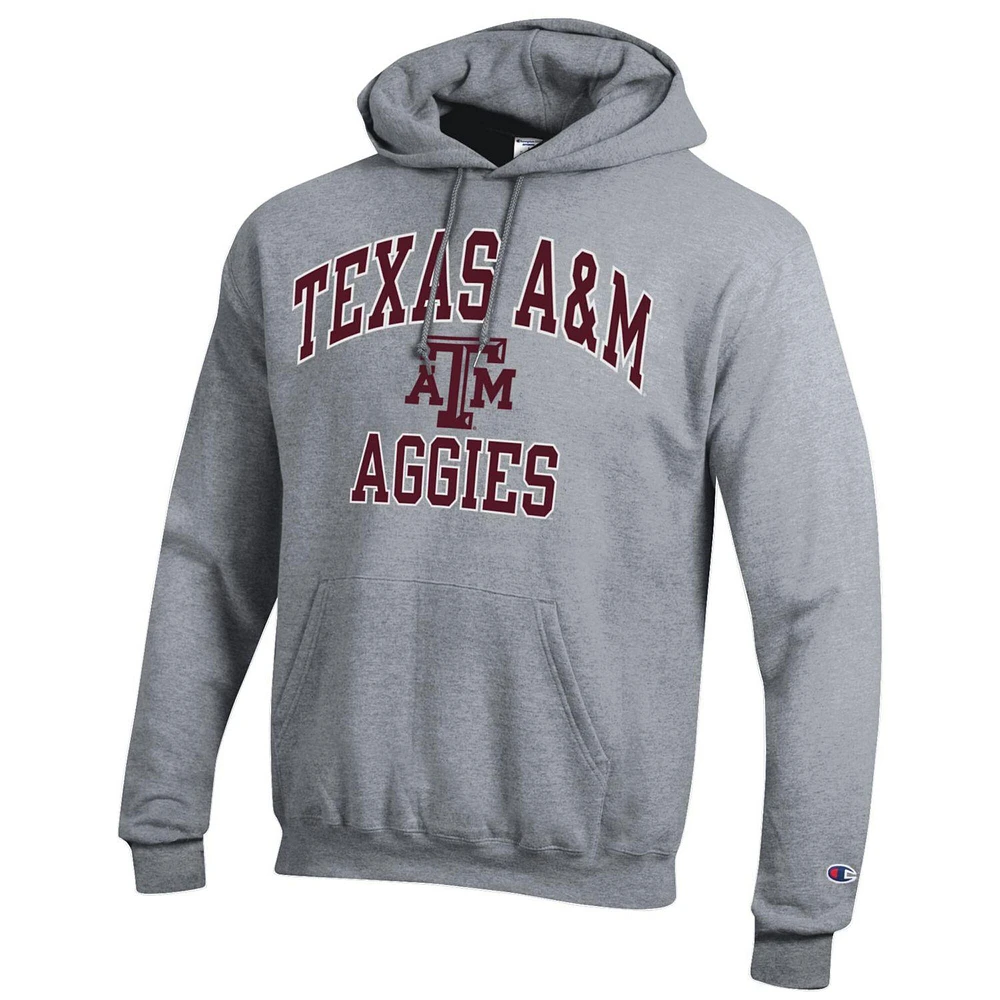 Men's Champion Heather Gray Texas A&M Aggies High Motor Pullover Hoodie