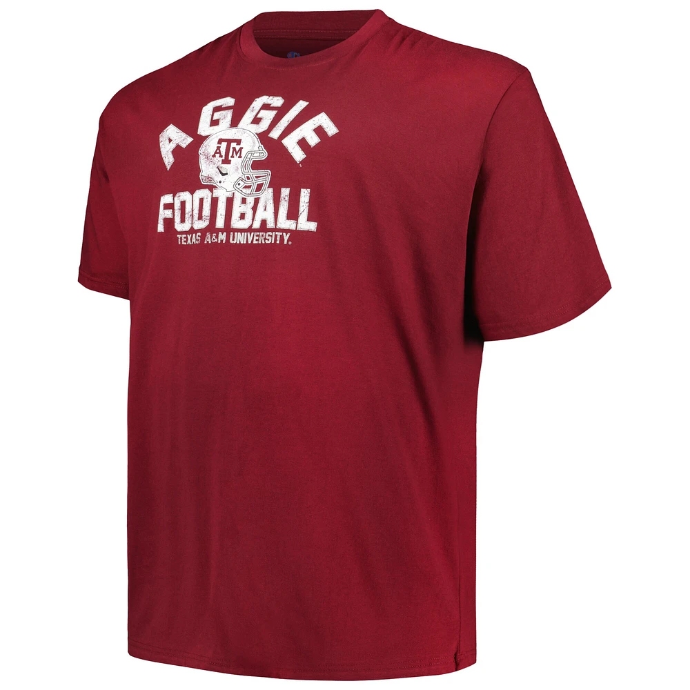 Men's Champion Maroon Texas A&M Aggies Big & Tall Football Helmet T-Shirt
