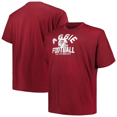 T-shirt pour casque de football Champion Maroon Texas A&M Aggies Big & Tall hommes