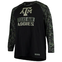 Men's Colosseum Black/Camo Texas A&M Aggies OHT Military Appreciation Big & Tall Raglan Long Sleeve T-Shirt