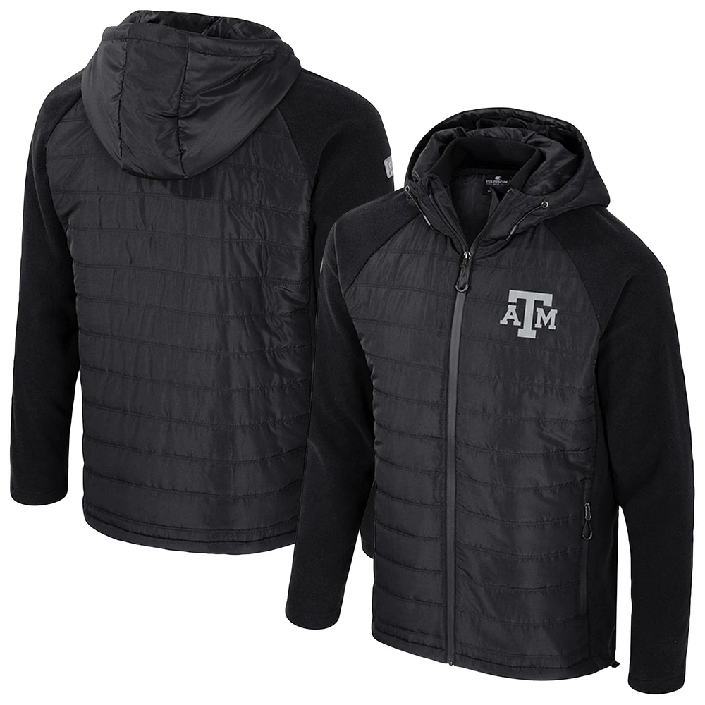 Men's Colosseum Black Texas A&M Aggies Block The Sun Full-Zip Hoodie Jacket