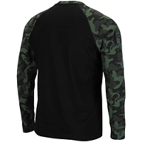 Men's Colosseum Black Texas A&M Aggies OHT Military Appreciation Camo Raglan Long Sleeve T-Shirt
