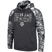 Men's Colosseum Charcoal Texas A&M Aggies OHT Military Appreciation Digital Camo Pullover Hoodie