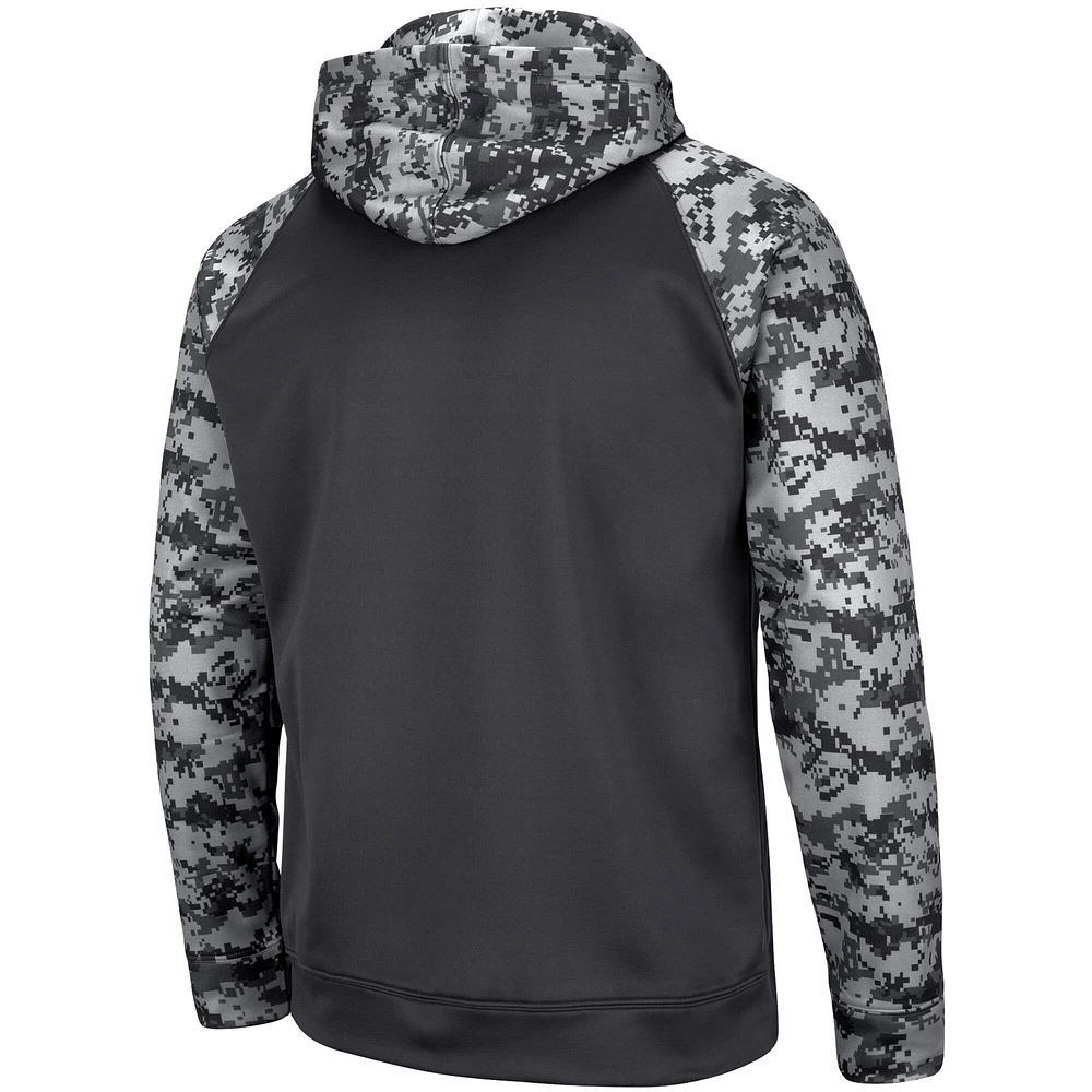 Men's Colosseum Charcoal Texas A&M Aggies OHT Military Appreciation Digital Camo Pullover Hoodie