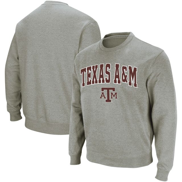 Colosseum gris chiné Texas A&M Aggies Arch & Logo Crew Neck Sweat-shirt pour homme