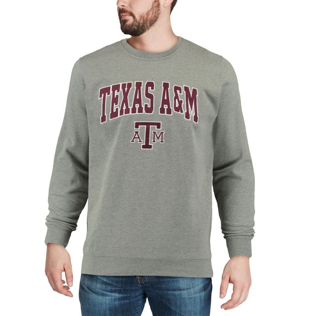 Colosseum gris chiné Texas A&M Aggies Arch & Logo Crew Neck Sweat-shirt pour homme