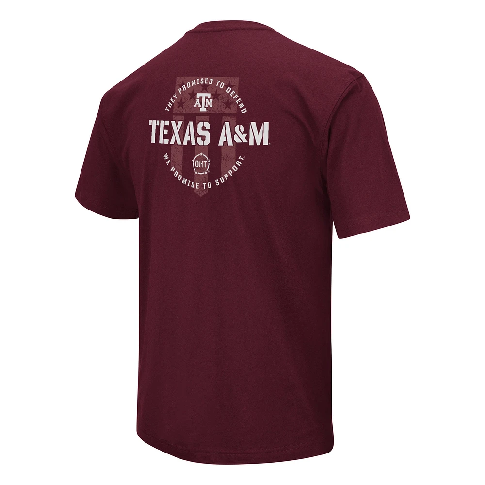 Men's Colosseum Maroon Texas A&M Aggies OHT Military Appreciation T-Shirt