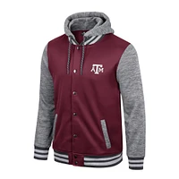 Men's Colosseum Maroon Texas A&M Aggies Robinson Hoodie Full-Snap Jacket