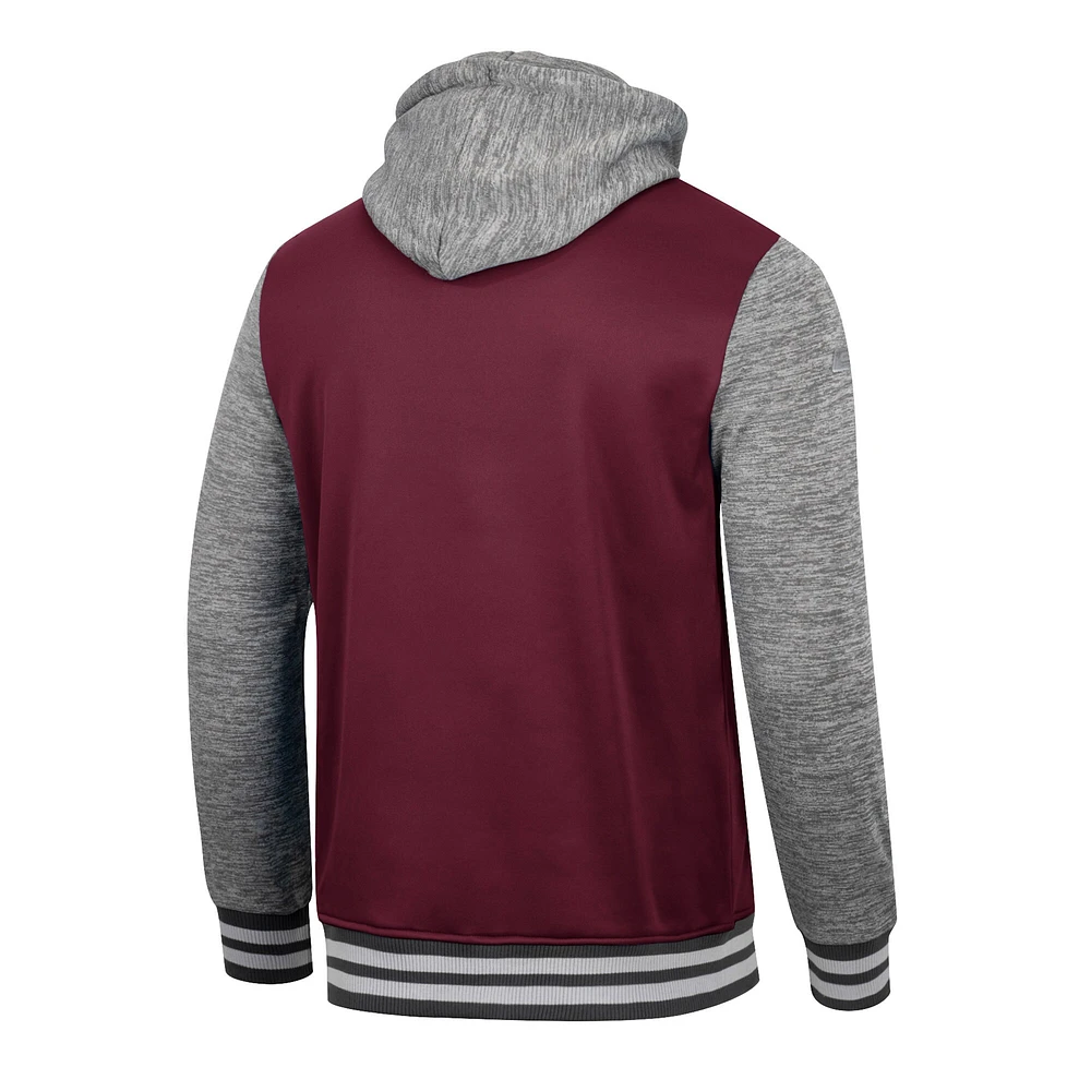 Men's Colosseum Maroon Texas A&M Aggies Robinson Hoodie Full-Snap Jacket