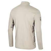 Men's Colosseum Natural Texas A&M Aggies OHT Military Appreciation Quarter-Zip Jacket