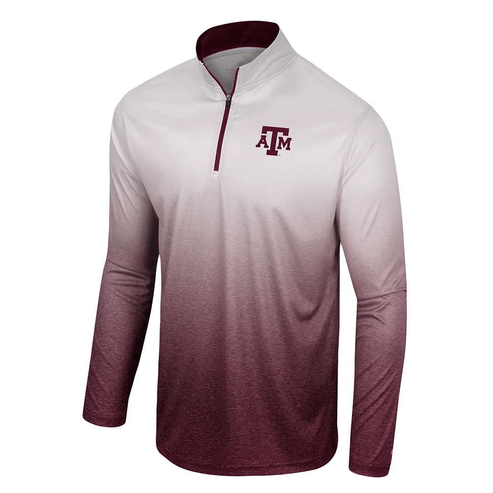 Men's Colosseum White/Maroon Texas A&M Aggies Laws of Physics Quarter-Zip Windshirt