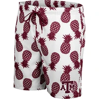 Men's Colosseum White/Maroon Texas A&M Aggies Pineapple Swim Shorts