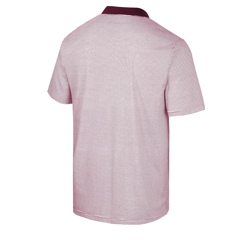 Men's Colosseum White/Maroon Texas A&M Aggies Print Stripe Polo