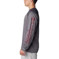 Men's Columbia Charcoal Texas A&M Aggies Terminal Tackle Omni-Shade Raglan Long Sleeve T-Shirt