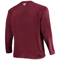 Men's Columbia Maroon Texas A&M Aggies Big & Tall Terminal Tackle Omni-Shade Long Sleeve Raglan T-Shirt