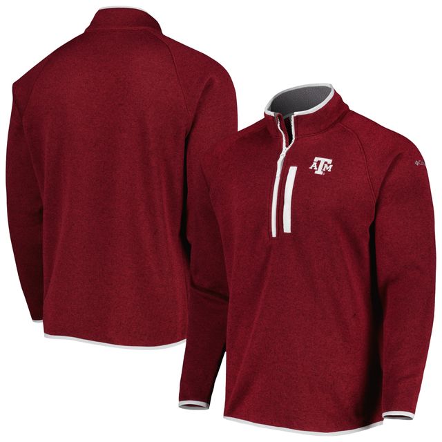 Haut à demi-zip raglan Texas A&M Aggies Canyon Point Columbia marron pour homme