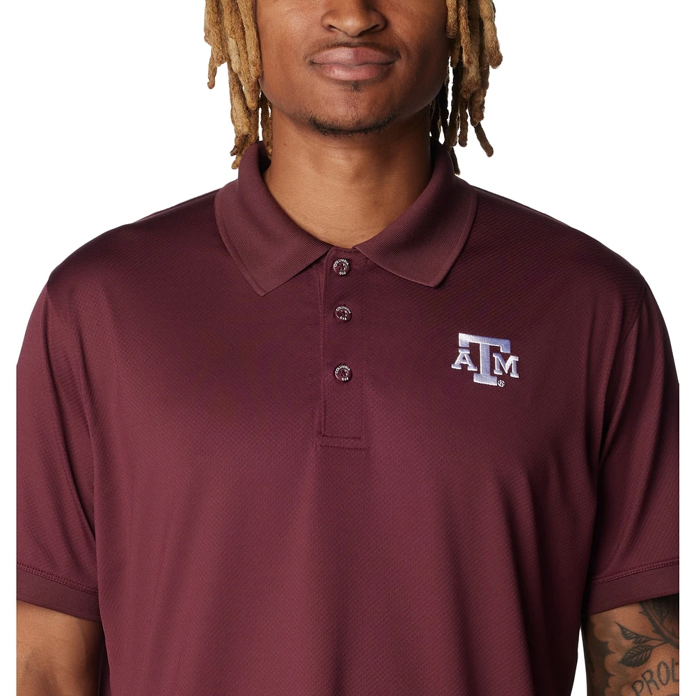 Men's Columbia Maroon Texas A&M Aggies PFG Tamiami Omni-Shade Polo