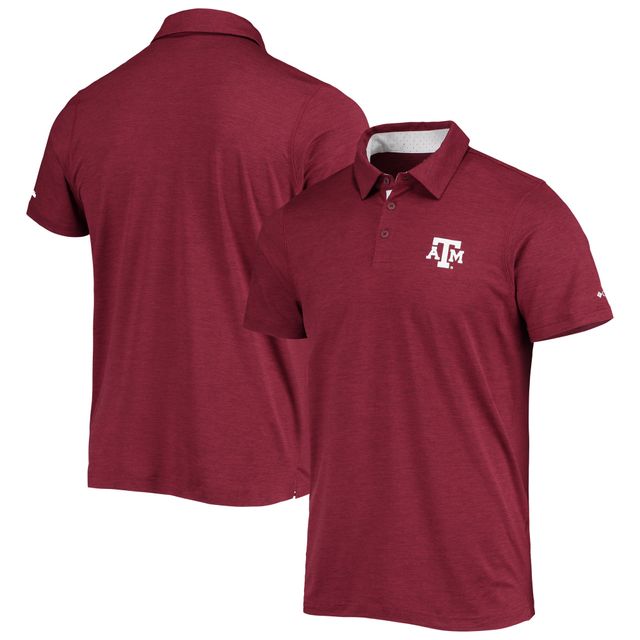 Polo Columbia Maroon Texas A&M Aggies Tech Trail Space-Dye Omni-Shade pour homme