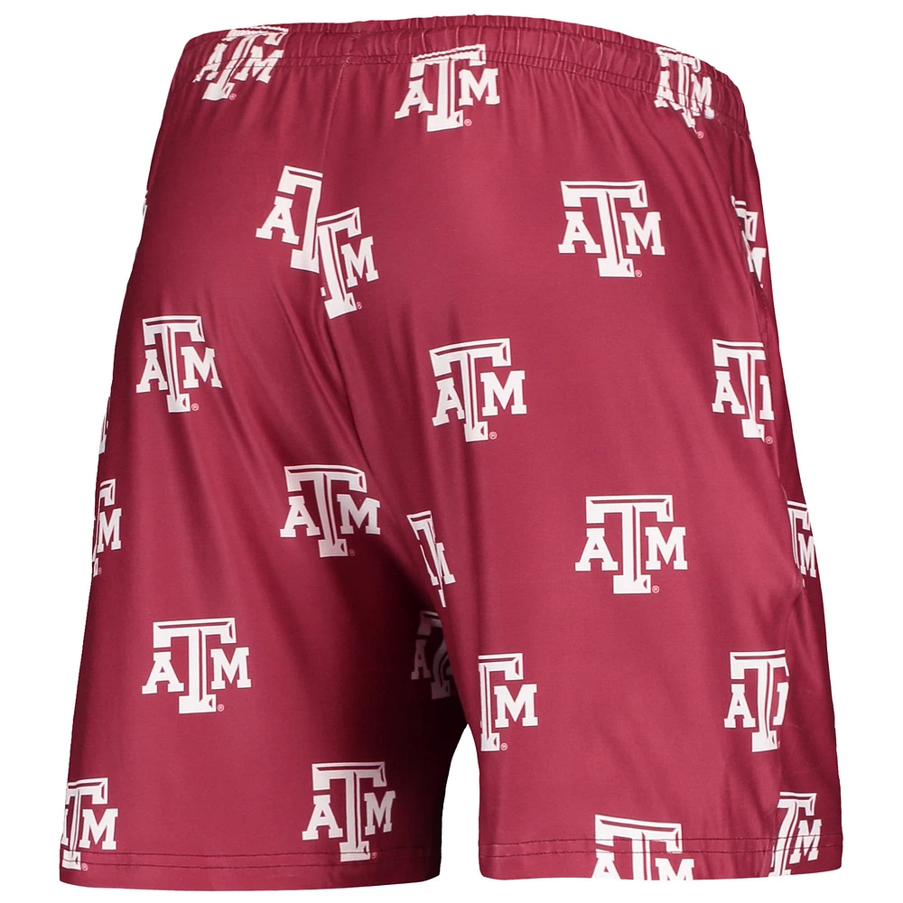 Men's Concepts Sport Maroon Texas A&M Aggies Flagship Allover Print Jam Shorts