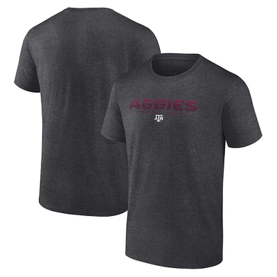 T-shirt Fanatics Heather Charcoal pour homme avec cicatrices de bataille emblématiques des Texas A&M Aggies