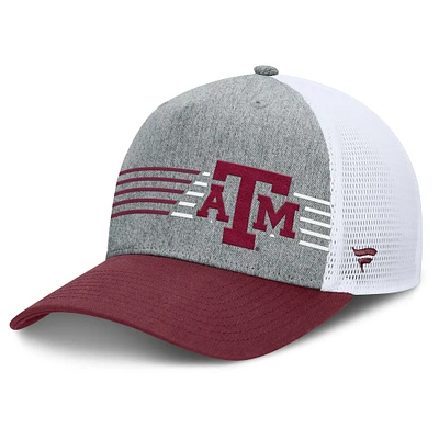 Casquette ajustable Fanatics pour hommes, gris chiné/marron, Texas A&M Aggies Profile Trucker