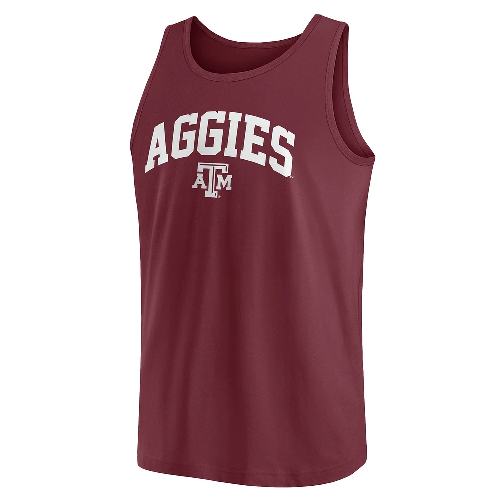 Men's Fanatics  Maroon Texas A&M Aggies Block Arch Tank Top