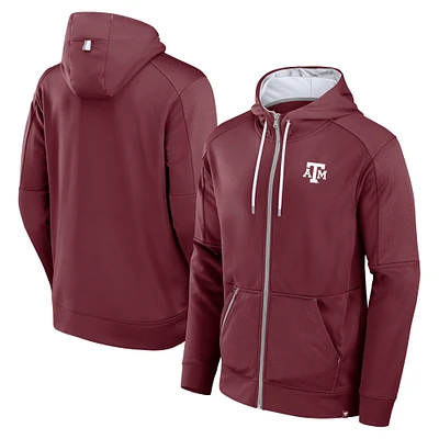 Sweat à capuche entièrement zippé Texas A&M Aggies Fanatics pour homme Maroon