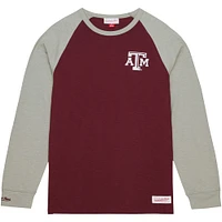 Men's Mitchell & Ness Maroon Texas A&M Aggies Legendary Slub Raglan Long Sleeve T-Shirt