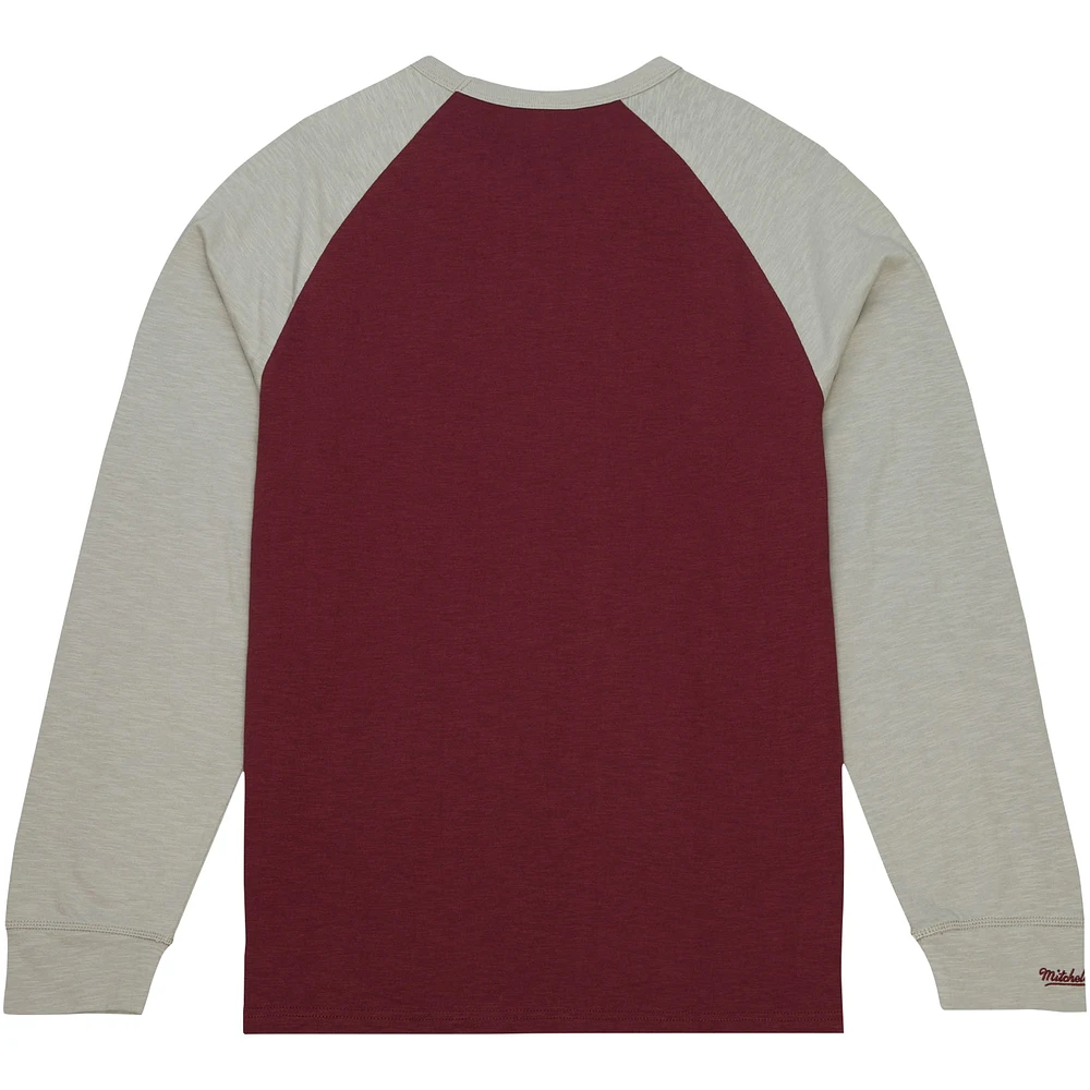 Men's Mitchell & Ness Maroon Texas A&M Aggies Legendary Slub Raglan Long Sleeve T-Shirt