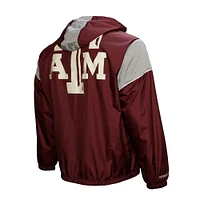 Men's Mitchell & Ness Maroon Texas A&M Aggies Team 3.0 Anorak Half-Zip Hoodie