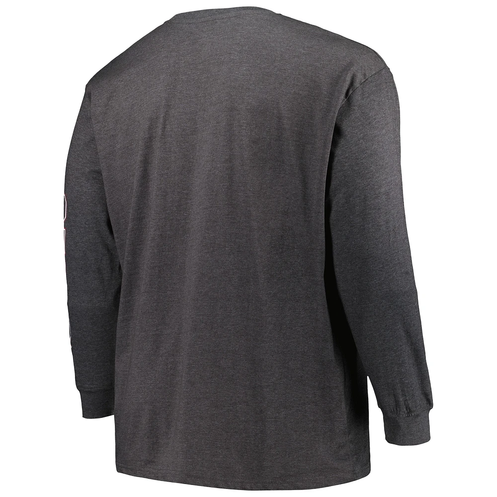 Men's Profile Heather Charcoal Texas A&M Aggies Big & Tall Two-Hit Graphic Long Sleeve T-Shirt