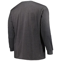 Men's Profile Heather Charcoal Texas A&M Aggies Big & Tall Two-Hit Graphic Long Sleeve T-Shirt