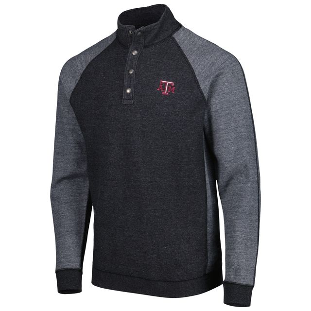 Homme Tommy Bahama Noir Texas A&M Aggies Sport Scrimmage Snap Mock Neck Raglan Button-Up Jacket
