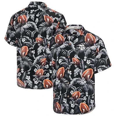 Chemise boutonnée noire Tommy Bahama pour homme Texas A&M Aggies Veracruz Cay First Down Blooms